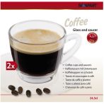 Coffee üvegpohár kávéscsésze készlet 2 db-os