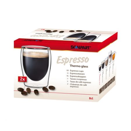 Thermo espresso duplafalú pohár 2 db-os