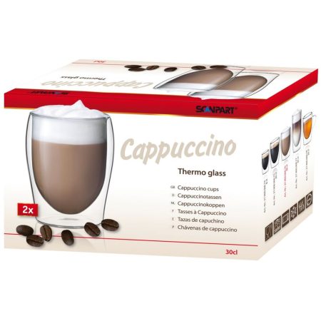 Thermo cappuccino kávé duplafalú pohár 2 db-os