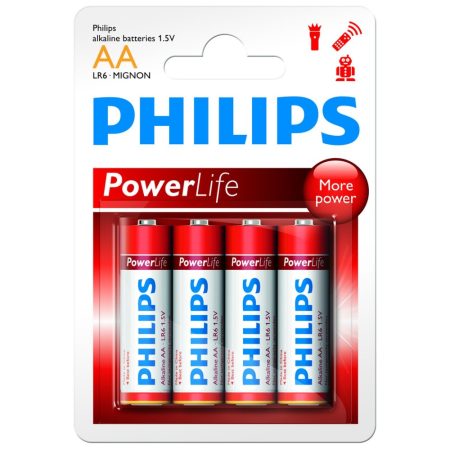 Philips Power Alkaline elem 4db AA LR6P4B