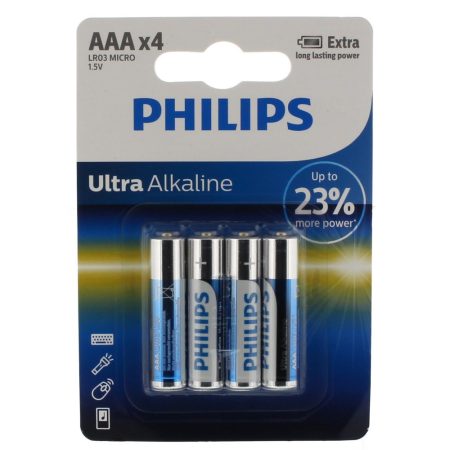 Philips Ultra Alkaline elem 4db AAA LR03E4B